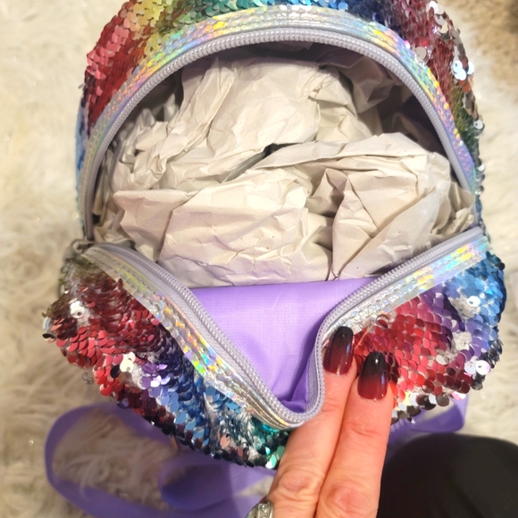 Girls Sequined Backpack - Picture 9 of 10